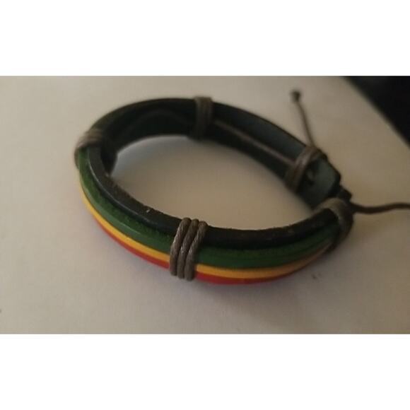 Adjustable Rasta Reggae Bracelet Multicolor - Picture 3 of 13
